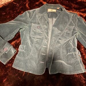 DKNY Women's TEAL Blue Corduroy Blazer